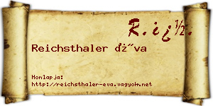 Reichsthaler Éva névjegykártya